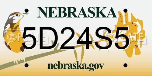 5D24S5 Nebraska License Plate