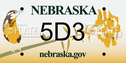 5D3 Nebraska License Plate