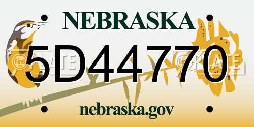 5D44770 Nebraska License Plate