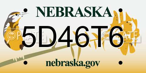 5D46T6 Nebraska License Plate