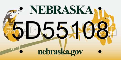 5D55108 Nebraska License Plate