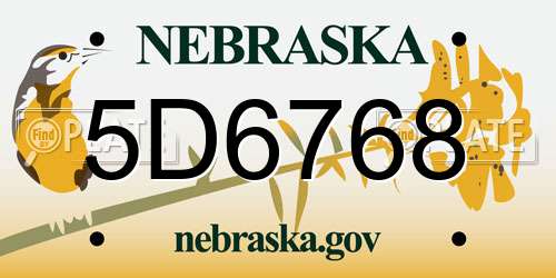 5D6768 Nebraska License Plate