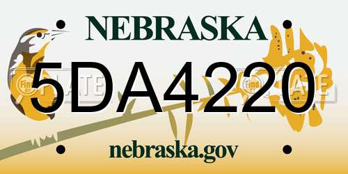 5DA4220 Nebraska License Plate