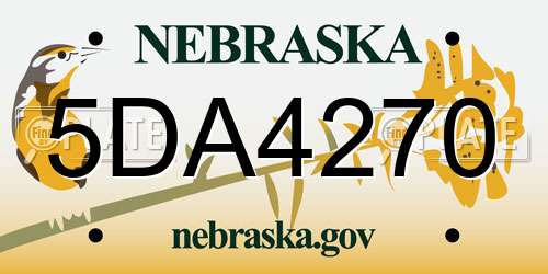 5DA4270 Nebraska License Plate