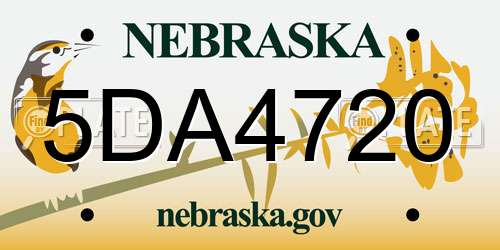 5DA4720 Nebraska License Plate