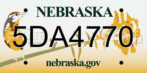 5DA4770 Nebraska License Plate