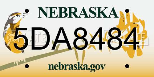 5DA8484 Nebraska License Plate