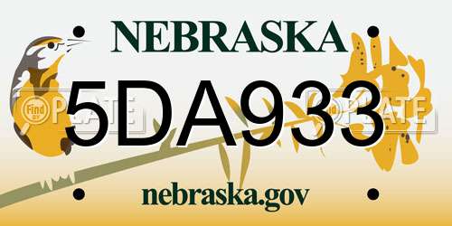 5DA933 Nebraska License Plate