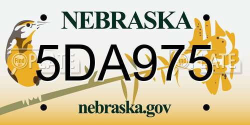 5DA975 Nebraska License Plate