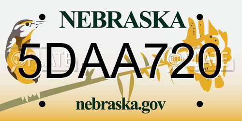 5DAA720 Nebraska License Plate