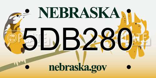 5DB280 Nebraska License Plate