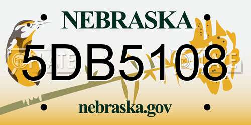 5DB5108 Nebraska License Plate
