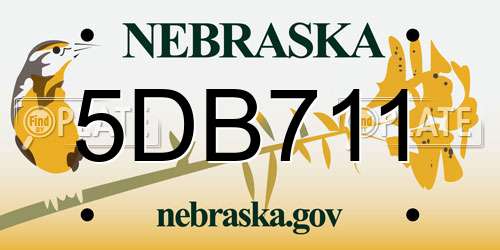 5DB711 Nebraska License Plate
