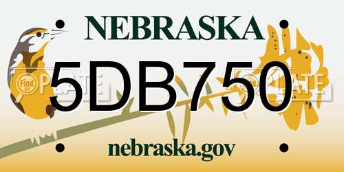 5DB750 Nebraska License Plate