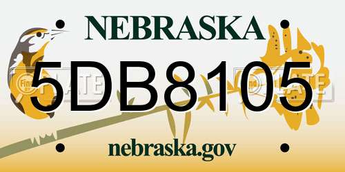 5DB8105 Nebraska License Plate