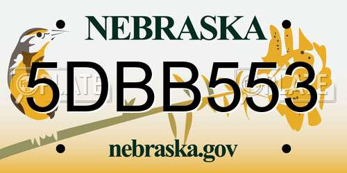 5DBB553 Nebraska License Plate