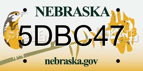 5DBC47 Nebraska License Plate