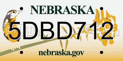 5DBD712 Nebraska License Plate