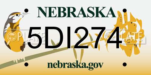 5DI274 Nebraska License Plate