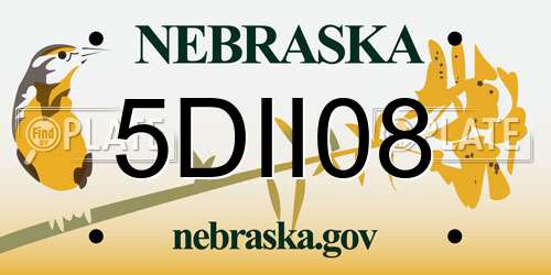 5DII08 Nebraska License Plate