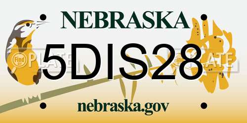 5DIS28 Nebraska License Plate