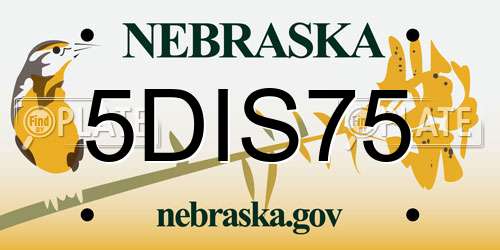 5DIS75 Nebraska License Plate