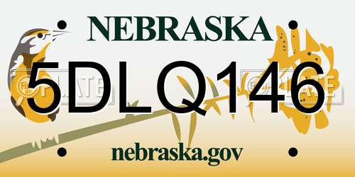 5DLQ146 Nebraska License Plate