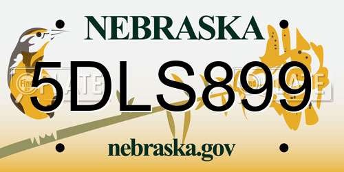 5DLS899 Nebraska License Plate