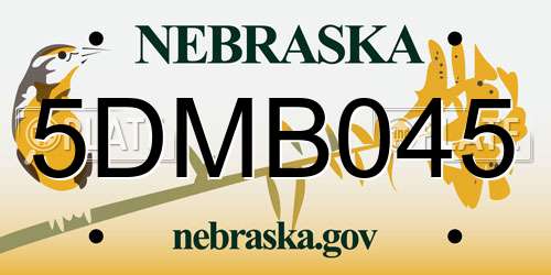 5DMB045 Nebraska License Plate