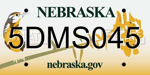 5DMS045 Nebraska License Plate