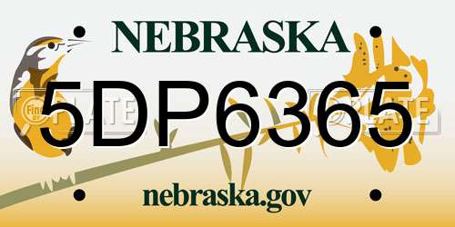 5DP6365 Nebraska License Plate