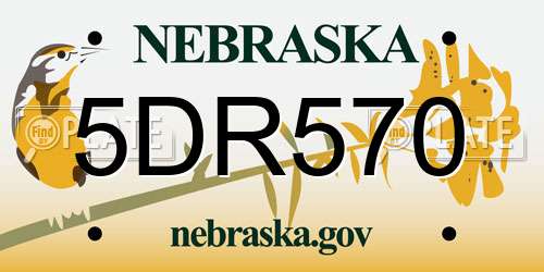 5DR570 Nebraska License Plate