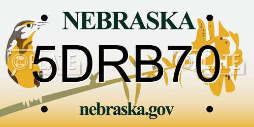 5DRB70 Nebraska License Plate