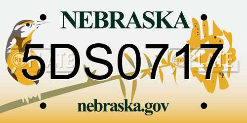 5DS0717 Nebraska License Plate