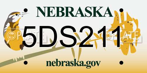 5DS211 Nebraska License Plate