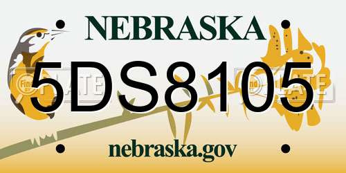 5DS8105 Nebraska License Plate
