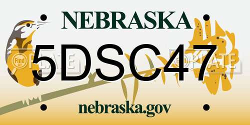 5DSC47 Nebraska License Plate