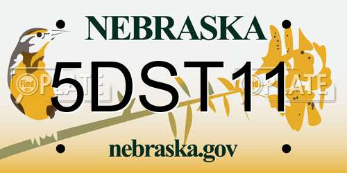 5DST11 Nebraska License Plate