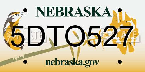 5DTO527 Nebraska License Plate
