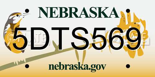5DTS569 Nebraska License Plate