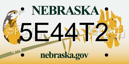5E44T2 Nebraska License Plate