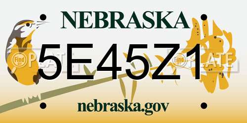 5E45Z1 Nebraska License Plate