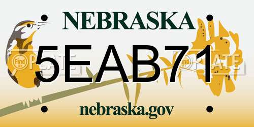 5EAB71 Nebraska License Plate