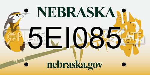 5EI085 Nebraska License Plate