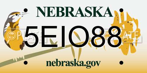 5EIO88 Nebraska License Plate