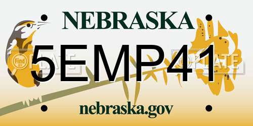 5EMP41 Nebraska License Plate