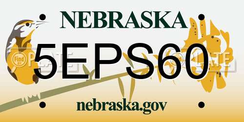 5EPS60 Nebraska License Plate
