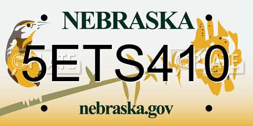 5ETS410 Nebraska License Plate