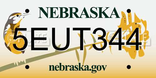 5EUT344 Nebraska License Plate