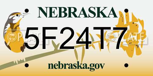 5F24T7 Nebraska License Plate